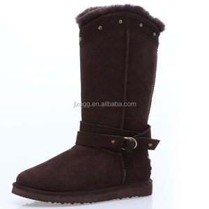 AN-CF-235 Dames En Cuir Bottes D'hiver Femmes Bottes de Neige En Peau De <span class=keywords><strong>Mouton</strong></span> Avec Diamants Brillants Timbre Chaud Doublure En Fourrure De <span class=keywords><strong>Mouton</strong></span> Bottes Femmes - Product Image 5
