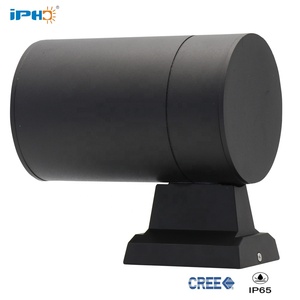 Applique da parete a Led impermeabile da esterno a cilindro esterno da 15W con pannocchia nera grigia - Product Image 4