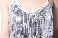 Costume de danse orientale sexy et brillant argenté pour filles L000002