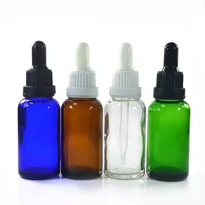 5ml 10ml 15ml 20ml 30ml 50ml 100ml graduated pipette Drip Trap dropper cap Amber bule glass bottle for beard oil