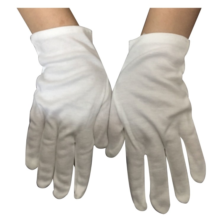 Белые хлопковые перчатки без рисунка на заказ, оптовая продажа одноразовых хлопковых перчаток с логотипом на заказ