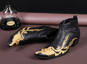 NA030 nuove scarpe in vera pelle da <span class=keywords><strong>uomo</strong></span> a punta <span class=keywords><strong>tacco</strong></span> <span class=keywords><strong>alto</strong></span> in metallo Ti <span class=keywords><strong>stivali</strong></span> da <span class=keywords><strong>uomo</strong></span> ricamati alla moda <span class=keywords><strong>stivali</strong></span> da <span class=keywords><strong>uomo</strong></span> - Product Image 6