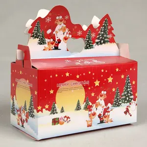苹果水果包装盒苹果包装折叠袋平安夜礼品纸盒带手柄贴牌印刷圣诞可回收