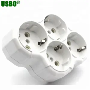 New design power strip 4 gang universal schuko socket outlet 16a 250v