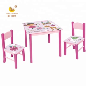 Hot Item Gỗ Kid Bảng Và Ghế Set Nữ Tính - Product Image 1