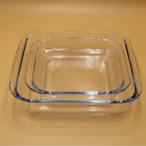 Goedkope Vierkante Oven Veilig Borosilicaatglas Bakvormen Ovenschaal