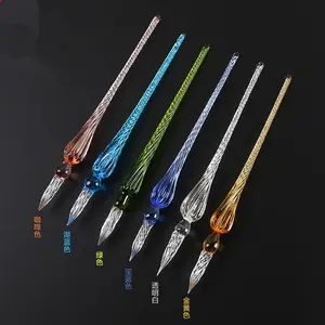 2018 calligraphy Crystal Glass dip fountain Pens for Bussiness Offices School Stationery