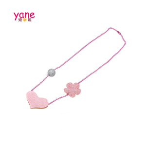 Commercio all'ingrosso brillante a forma di cuore rosa collana di nuovo disegno collana di moda per le ragazze - Product Image 1