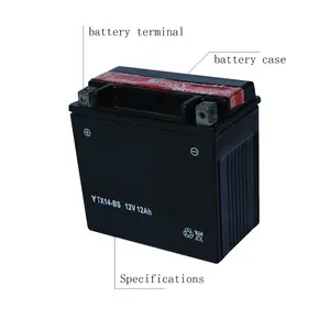 Chine fournir <span class=keywords><strong>YTX14</strong></span>-<span class=keywords><strong>BS</strong></span> <span class=keywords><strong>12v</strong></span> <span class=keywords><strong>12ah</strong></span> plomb acide moto batterie pour la vente en gros - Product Image 2