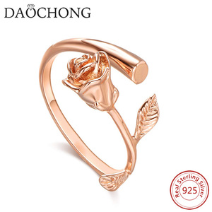 Regolabile Fiore di Rosa Anello Aperto Anello di 925 <span class=keywords><strong>Anelli</strong></span> In Argento Sterling <span class=keywords><strong>Per</strong></span> San Valentino <span class=keywords><strong>Festa</strong></span> <span class=keywords><strong>Della</strong></span> <span class=keywords><strong>Mamma</strong></span> - Product Image 2