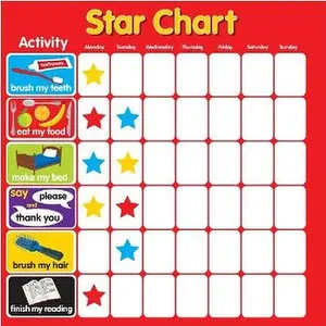 Magnetic star reward chart dry wipe for motivating children