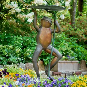Conception populaire jardin décoration Bronze grenouille Sculpture fontaine d'eau