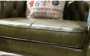 Canapé d'angle en cuir <span class=keywords><strong>Chesterfield</strong></span> de style européen, meubles de salon en cuir de Guangzhou, cuir véritable - Product Image 5