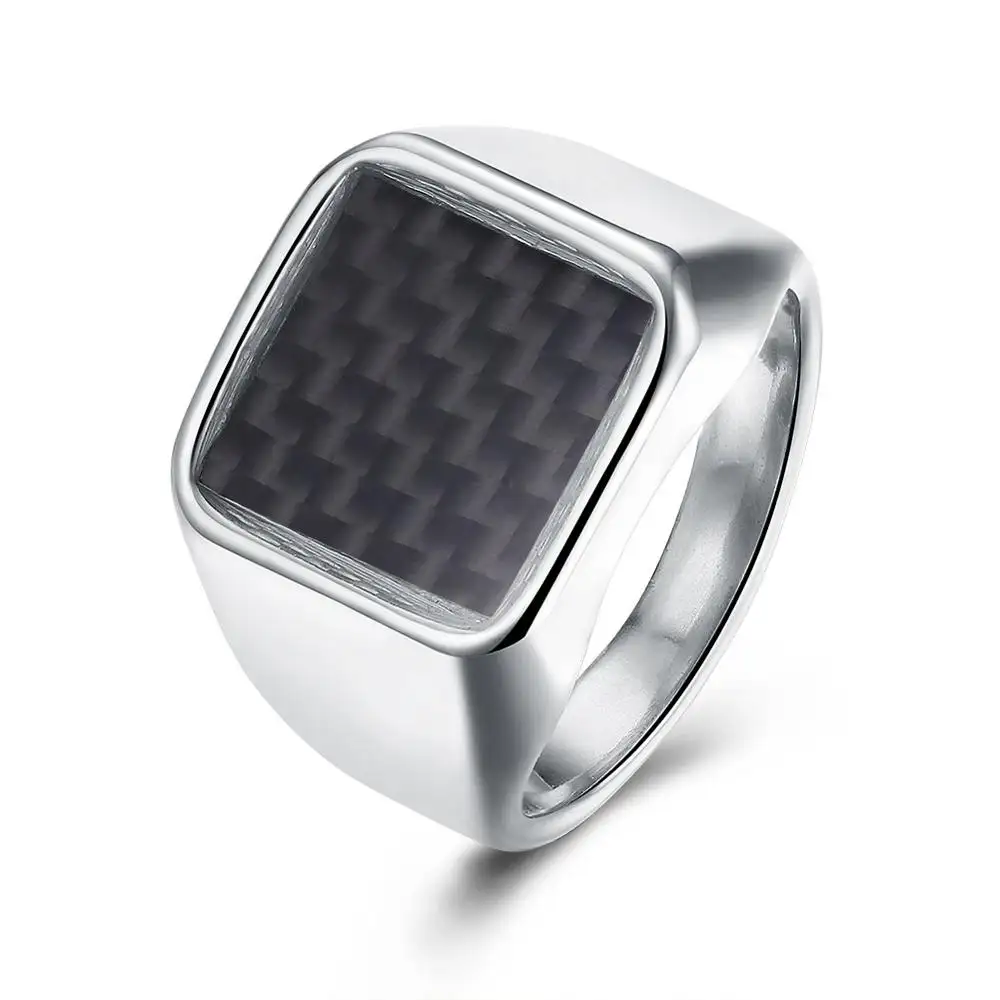 Nieuwe Ontwerp China Fabriek Directe Verkoop Titanium 316L Rvs Casting Ring Womens Sieraden Carbon Fiber Ring