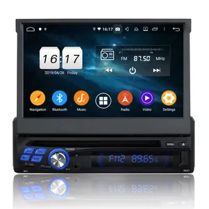 KD-8600 Hot Android 10.0 octa core single din universal dsp car audio with 7 inch gps navigation retractable screen