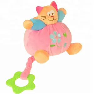 Wholesale factory price Baby plush toy cartoon animal infant crib hanging toys with soft musical for Baby trolley