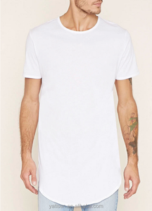 T-shirt sportiva con Longline con orlo ricurvo a maniche corte da uomo in cotone 100% t-shirt alta da uomo - Product Image 2