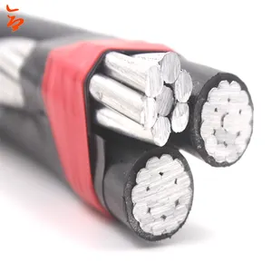 600V XLPE service entrance wire 1/0 AWG Duplex triplex service drop wire cable de aluminio