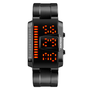 Cara cuadrada <span class=keywords><strong>reloj</strong></span> de pulsera <span class=keywords><strong>binario</strong></span> de acero inoxidable resistente al agua Led Digital <span class=keywords><strong>reloj</strong></span> deportivo para <span class=keywords><strong>Skmei</strong></span> instrucciones - Product Image 2