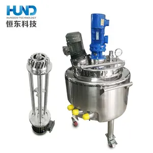 500L elétrico aquecido aço inoxidável agitado tanque/jacketed dishwashing líquido tanque de mistura com homogeneizador