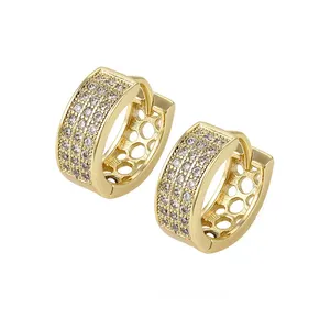 93092 و Xuping مجوهرات الأزياء ، 2017 الأطواق أقراط للبيع بالجملة ، شكل بسيط مع 14k الذهب أقراط للمرأة