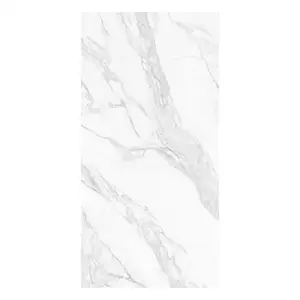1600X3200Mm Carrara Terlihat Tebal 6Mm Putih Besar Porselen Marmer Slab