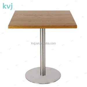 KVJ-7255 moderne franse een been bar cafe vierkante hout stalen tafel
