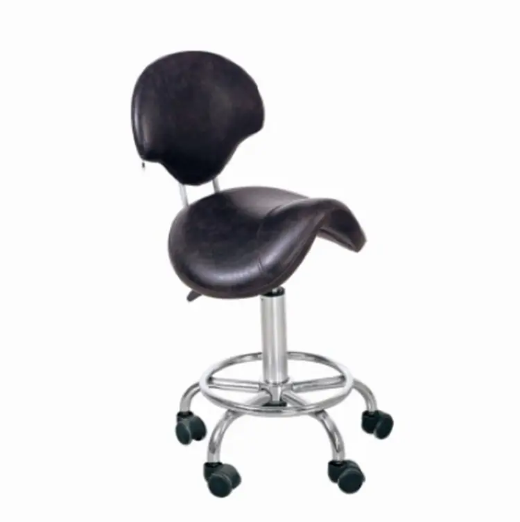 Profesyonel Salon Mobilya Eyer ayarlanabilir Rolling Tabure Sandalye