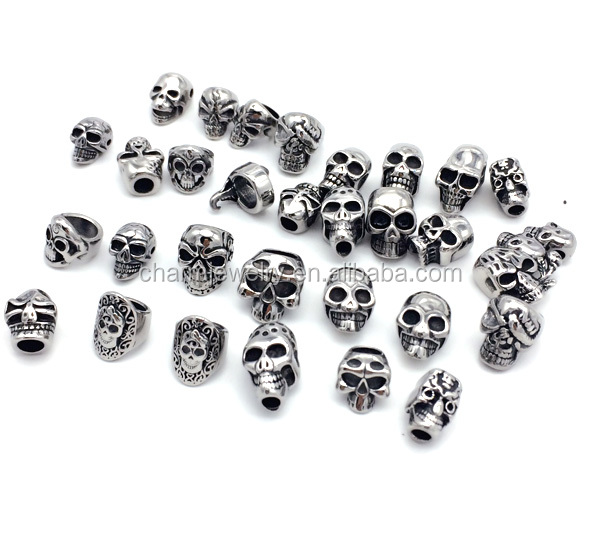 stainless steel skull beads