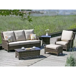 Hot koop outdoor tuin goedkope outdoor rieten meubels rotan sofa