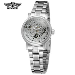 Montres automatiques mécaniques pour femmes T-WINNER, vente chaude, squelette, acier inoxydable, montres pour femmes - Product Image 2