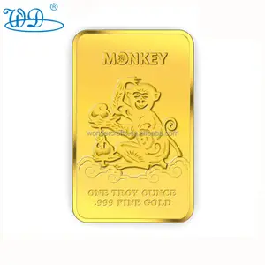 china suppliers new year personalised novelty commemorative double die zinc alloy metal 24k gold clad bullion bar