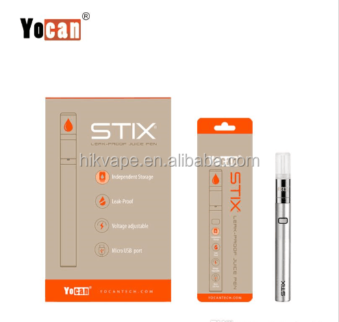 Лидер продаж 2018, атомайзер для электронной сигареты yocan STIX cbd oil 510 thread, керамический испаритель с максимальной батареей 380 мАч