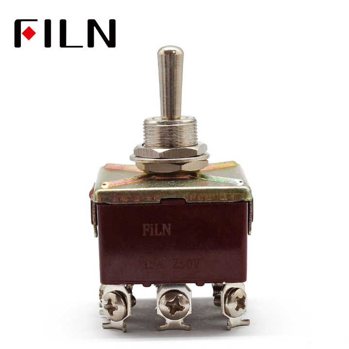 ON OFF on 3 Positions Screw12 Pins Self-lock Toggle Switch DPDT 15A ...
