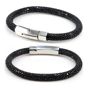 Wholesale Jewelry High Quality Genuine Men Leather Stingray Bracelet