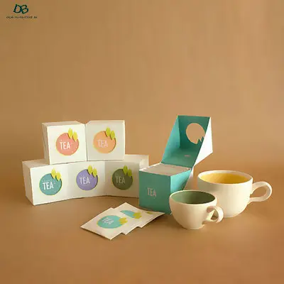 Personal isierte benutzer definierte graue weiße Pappe Tee Kaffee Verpackungs box