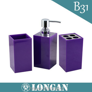 Juego de accesorios de baño(4 unidades) fabricado en crílico ,dispensador ,jabonera,vaso enjuague .vaso <span class=keywords><strong>pra</strong></span> cepillo dental - Product Image 2