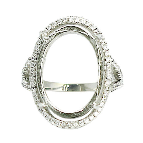 Beadsnice 925 Sterling Silver Semi Mount Setting for Large Gemstone Jewelry  Finger Ring Findings ID 31791