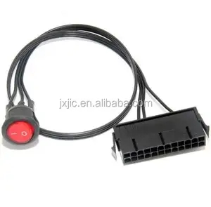 Cabo de interruptor de 24 pinos, adaptador de cabo 24pin, sincronizador de alimentação atx, interruptor de partida, testador de alimentação, adaptador de computador