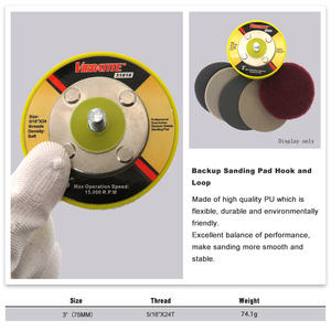 <span class=keywords><strong>3</strong></span> pollici 5/16 "-24 filettatura a strappo piastra di supporto professionale per platorello abrasivo DA 15MM di spessore - Product Image 2