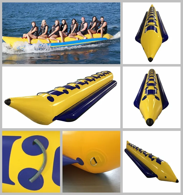 Tubo inflable de PVC para esquiar en la playa, con forma de Banana, para 8 personas