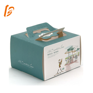 Boîte d'emballage pour gâteau en papier, boîte à pâtisserie personnalisée, bobo, Design Pop de 12 pouces, avec poignée - Product Image 1