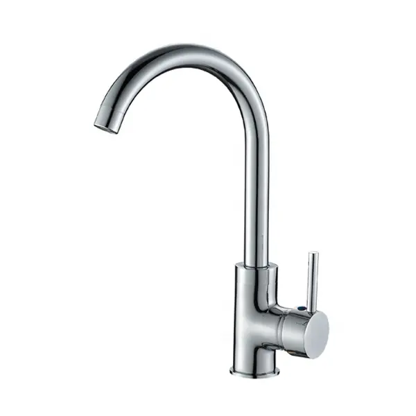 OEM Factory Cheap Price Black Chrome Deck Mount Single Handle Swivel Spout Hot Cold Water Mixer Brass Kitchen Sink Faucet