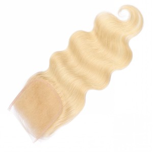 Capelli Instock 130% densità del corpo onda 5x5 613 di chiusura in pizzo # capelli umani biondi chiusura capelli capelli brasiliani - Product Image 1