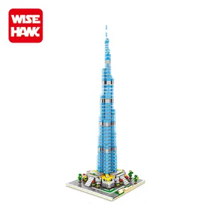 Yeni zeka tiny blok 3D bina modeli Burj Khalifa kule mimarisi seti DIY bilim oyuncaklar
