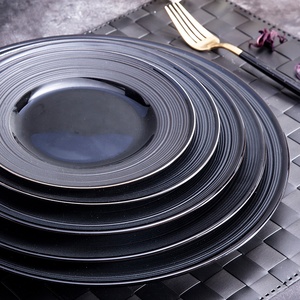 Assiettes à dîner <span class=keywords><strong>noires</strong></span> mates, ensemble d'assiettes rondes et Plates, taille 7 pouces, 8 pouces, 9 pouces, 10.5 pouces, 12 pouces - Product Image 4