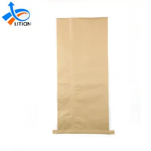 पैकेजिंग ब्राउन क्राफ्ट सस्ते कागज प्लास्टिक समग्र Bopp 50kg पशु फ़ीड बैग