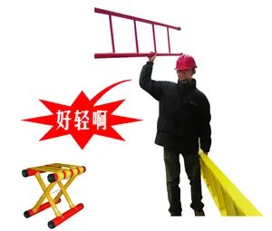 Ultralight FRP Single Straight Ladder Round Tube FRP electric Insulated Ladder