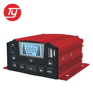 Amplifier Inframerah Sepeda Motor Mobil, Amplifier Digital Inframerah Mp3 Kekuatan Tinggi 4 Audio dan Alarm 12V