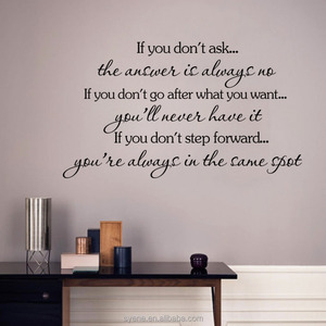 3d decorazione della parete di carta adesivi murali della decorazione della casa citazioni se non chiedete lettere da parete adesivi e decalcomanie in vinile arte murale decor - Product Image 5